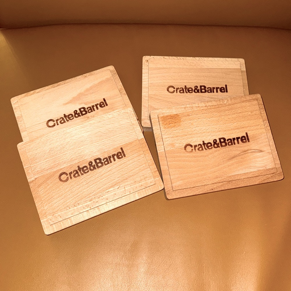 Crate&Barrel Light Wood Serving Set